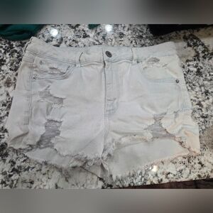 American Eagle Outfitters Light Bluish Grey Super Stretch Shorts Size 12